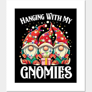 Funny Christmas Gnome Hanging With My Gnomies Family Pajamas Posters and Art